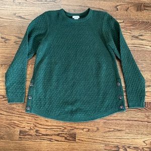 NWT, J.Jill Beautiful Green Textured Sweater!